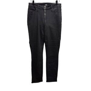 Paige Hoxton Ankle Peg Black Fog Luxe Coating Exposed Zip Fly Size 28